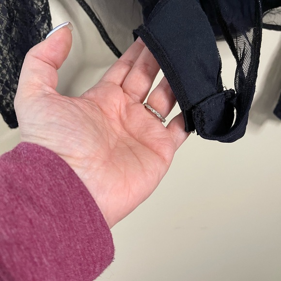 Free People Goldie Long-Sleeved Lace Bodysuit, Black, size S - Picture 7 of 14